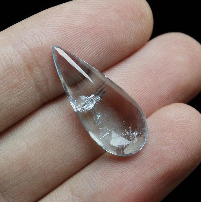 7.32 ct, Natural Aquamarine tear cabochon - Image 4