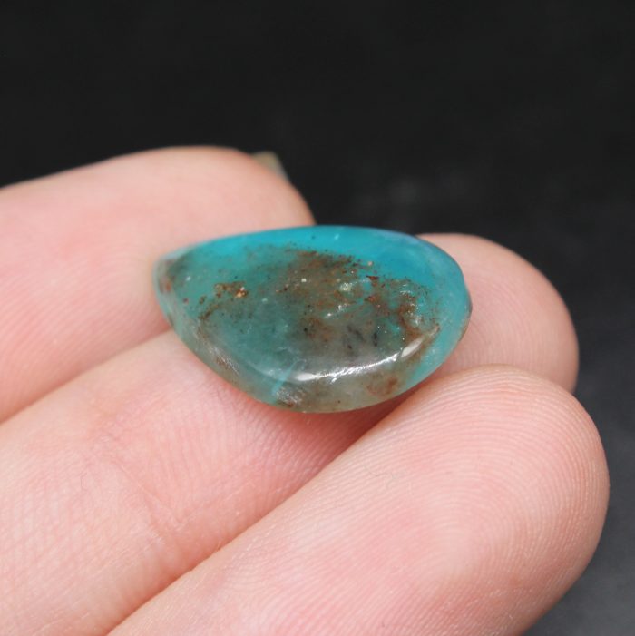 6.08 ct, Peruvian Blue Opal teardrop cabochon - Image 4