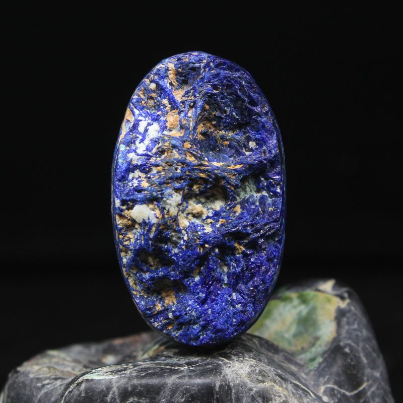 5.79 g, Azurite with Calcite raw surface cabochon